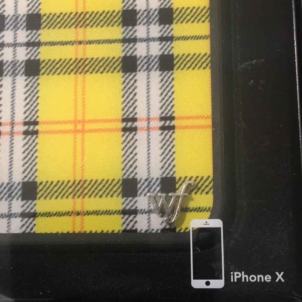New Wildflower IPhone X Yellow Black Plaid Case